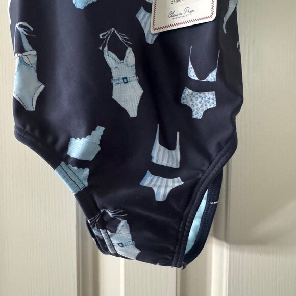 New Classic Prep Girls Athena Scallop One Piece Swimsuit Soleil Suits Small - Picture 2 of 13